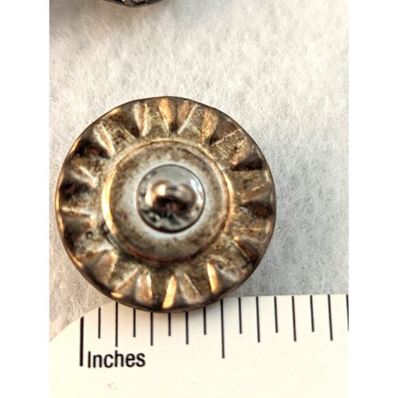 6  70's Vtge Clear Rhinestone Buttons 3 7/8" 3 5/8" EVC Shanks gold trim - Picture 2 of 10